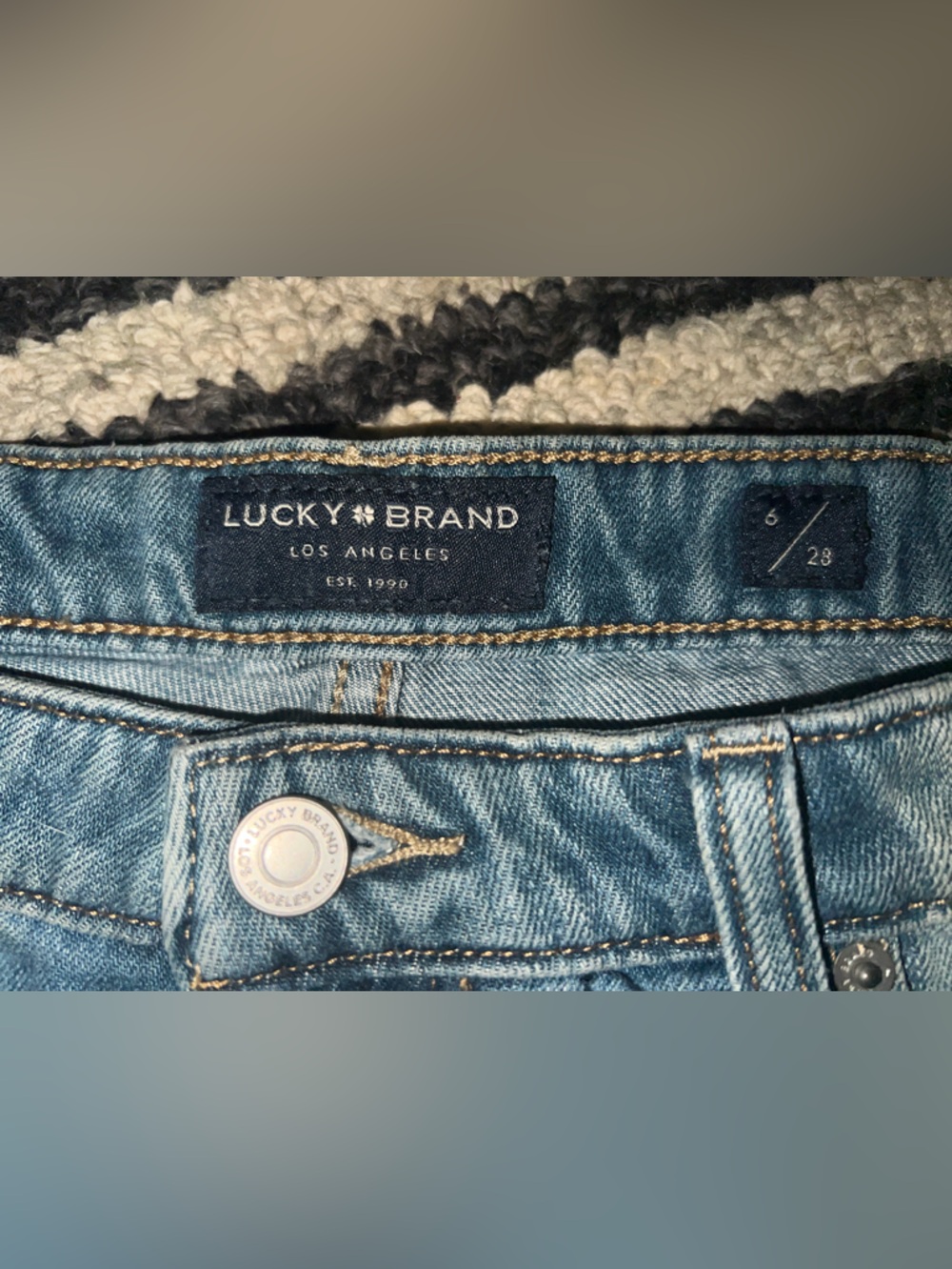 Lucky Brand Distressed Blue Denim Jean Shorts - Picture 3 of 4